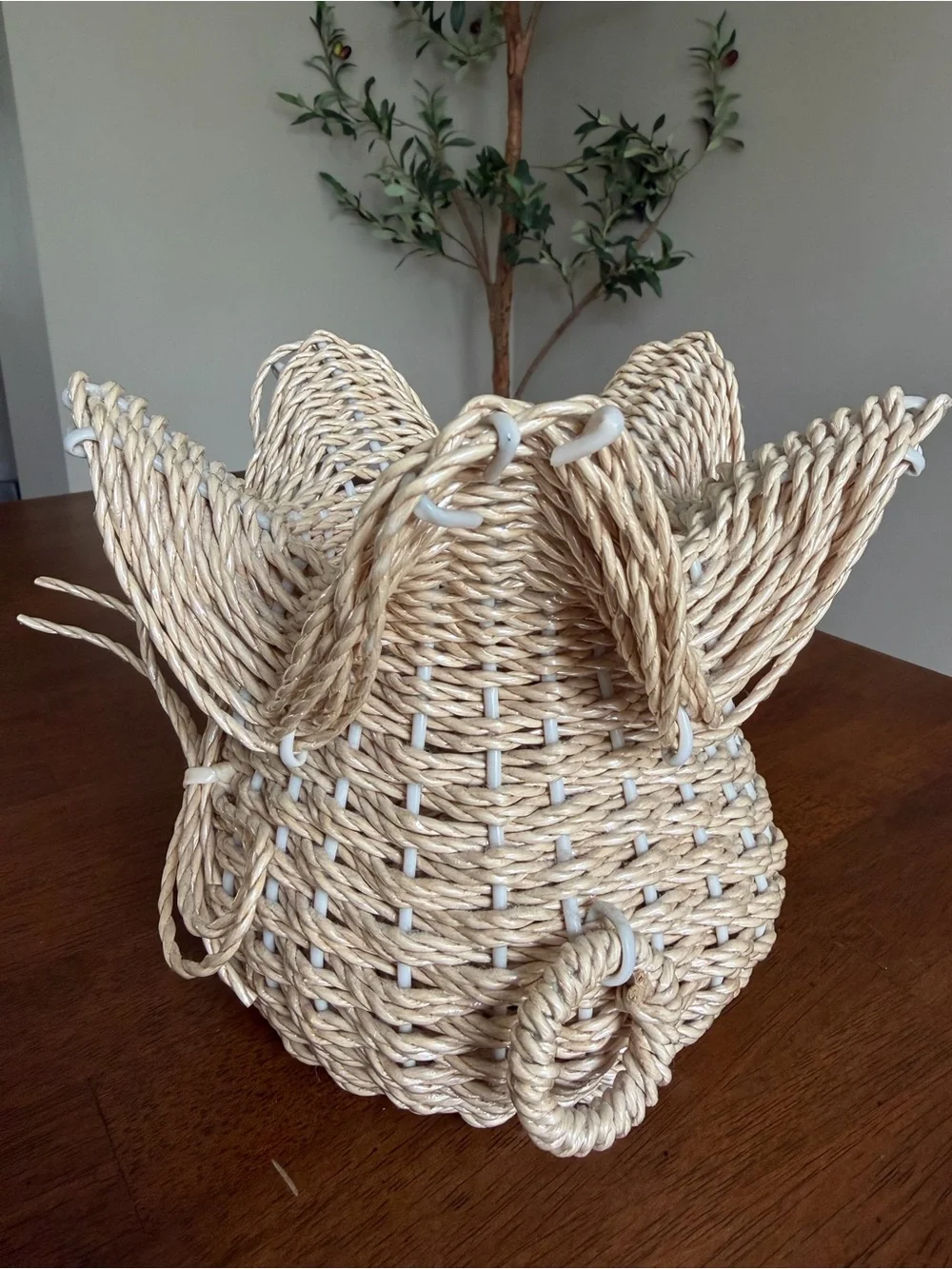 Handwoven Natural Straw Decorative Basket - Neutral